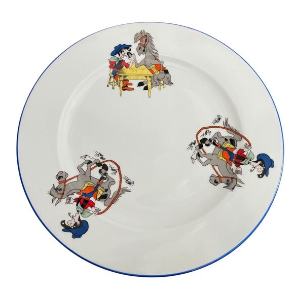 Vintage 1960s Gural Porselen Dishes Western Charro Turkish Rodeo Cowboy Ranch - Picture 8 of 16